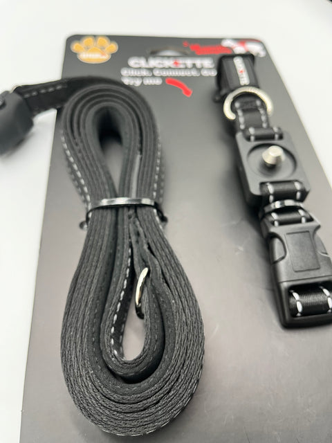 Clickette Magnetic Collar lock & Leash System-Black