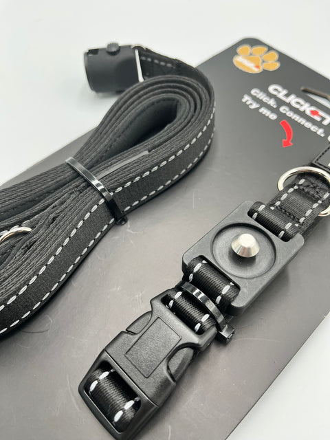 Clickette Magnetic Collar lock & Leash System-Black