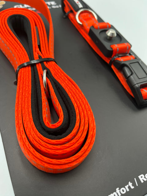 Clickette- Magnetic Collar lock & Leash- Orange